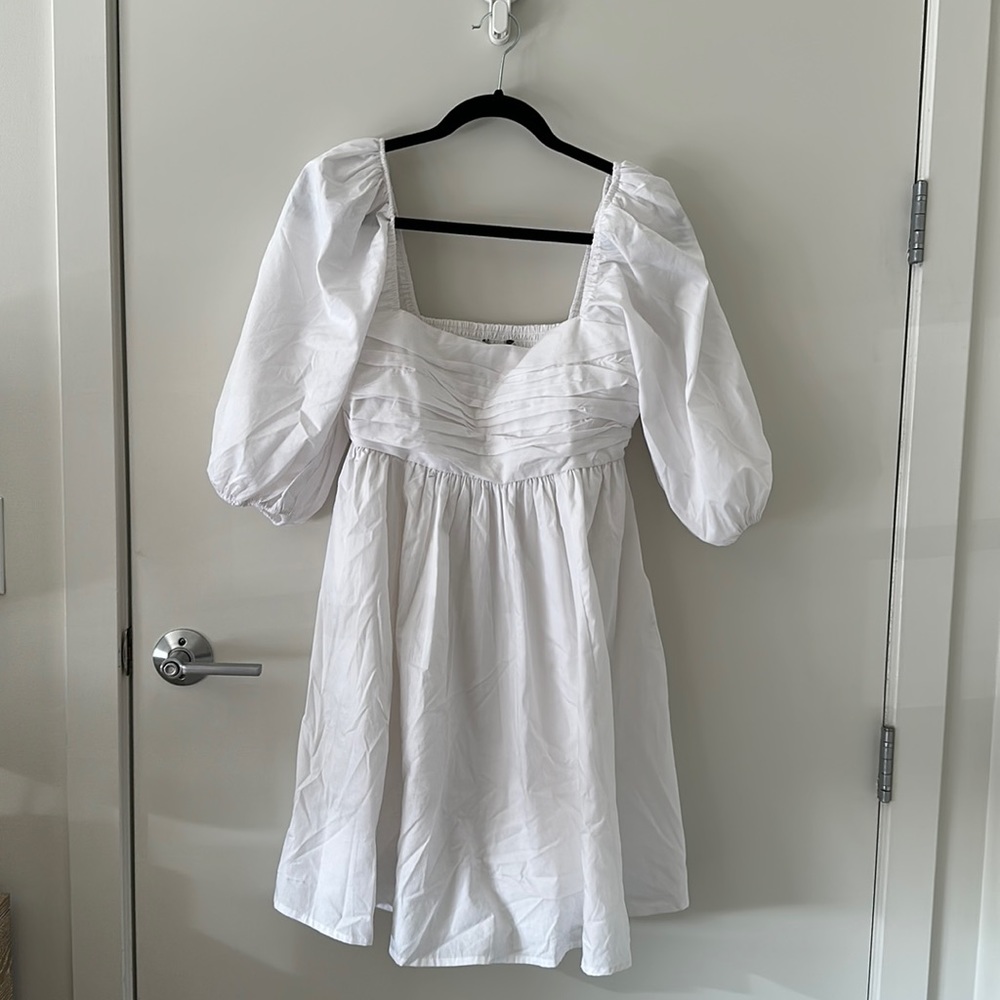 Abercrombie & Fitch Emerson Poplin Dress in White